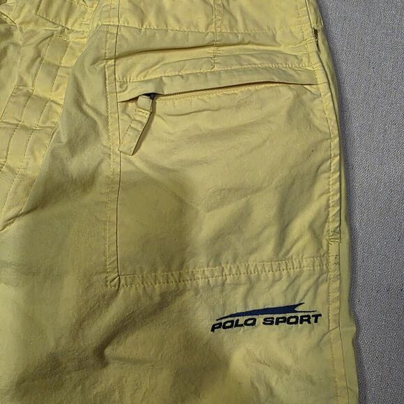 Vintage Y2k Polo Sport Yellow Board Shorts Mens Size Medium 12 Inch Inseam - Picture 4 of 10